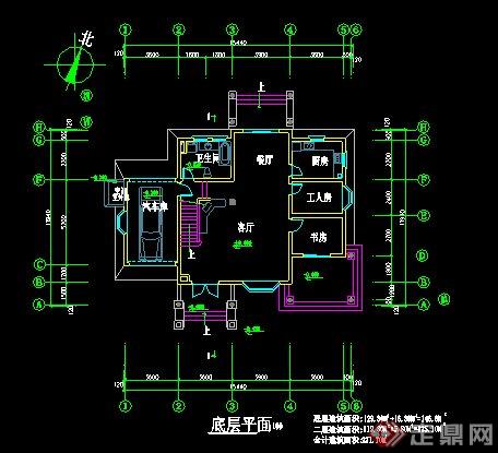 新中式风格二层别墅建筑方案图(2)