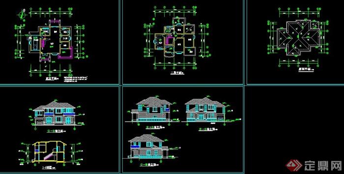 新中式风格二层别墅建筑方案图(3)