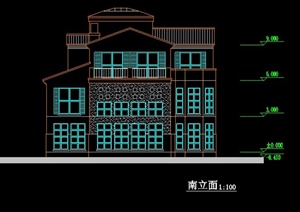 中式风格三层别墅建筑方案图