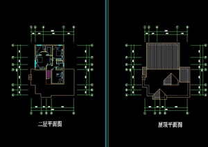 现代中式风格两层别墅设计cad平面图