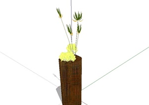 某现代风格摆件植物设计SU(草图大师)模型