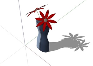 某现代花瓶插花设计SU(草图大师)模型