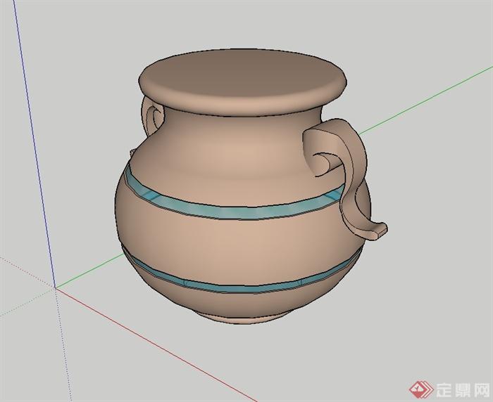 某现代风格陶罐小品设计su模型(3)