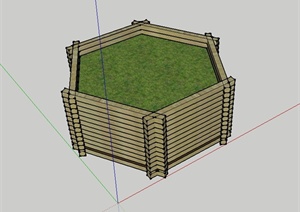 六边形树池设计SU(草图大师)模型
