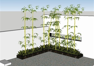 某现代风格种植树池设计SU(草图大师)模型