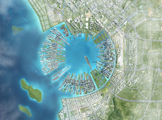某沿海城市建筑规划设计su模型