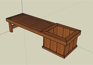 坐凳及种植池SU(草图大师)模型