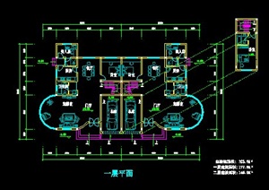 欧式双拼别墅设计CAD平面方案