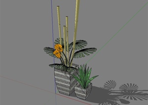 某精致盆景盆栽植物设计SU(草图大师)模型