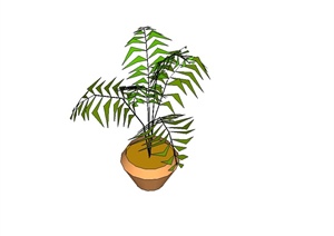 花钵盆栽植物设计SU(草图大师)模型