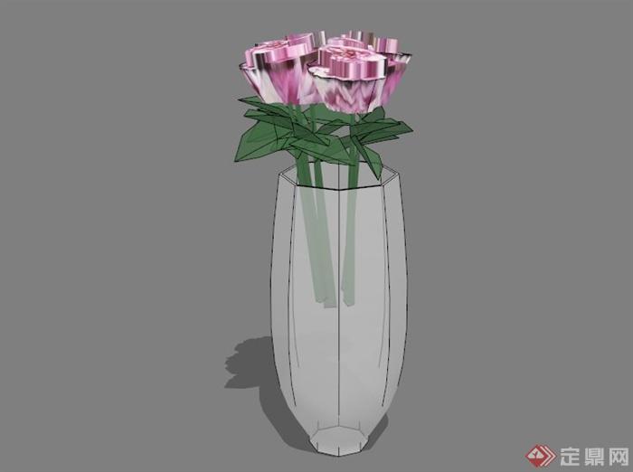 现代花卉植物盆栽设计SU模型(1)