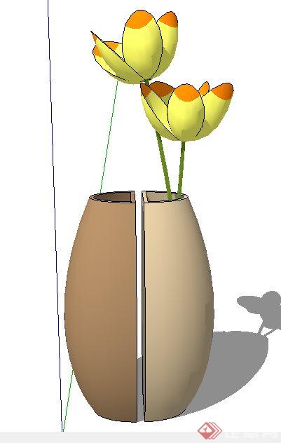 对称花瓶设计su模型(1)