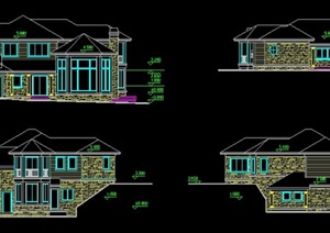 美式住宅别墅建筑方案图