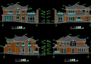 美式双层住宅别墅建筑方案