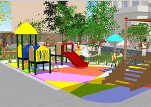 某幼儿园景观设计SU(草图大师)模型