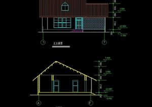 现代中式度假小别墅建筑设计cad方案图