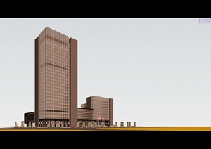某现代风格精致综合办公楼建筑设计SU(草图大师)模型