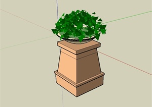 某现代花钵植物设计SU(草图大师)模型