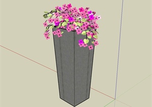 现代风格盆景花卉植物设计SU(草图大师)模型