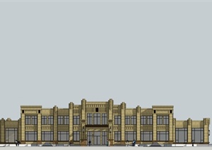 新古典会所、售楼处建筑设计SU(草图大师)模型