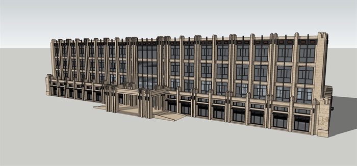 某新古典风格多层办公楼建筑设计su模型