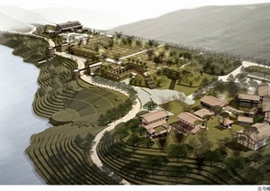 某旅游茶博园景观及建筑单体设计jpg方案