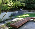 庭院,庭院景观,汀步,坐凳