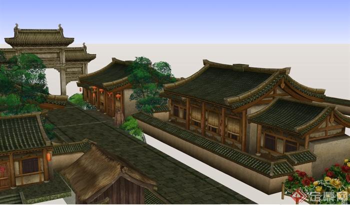 某古典中式居住建筑设计SU模型(4)
