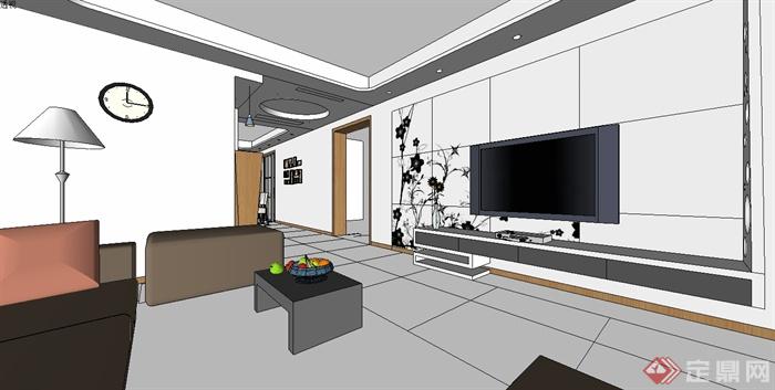 现代风格住宅室内设计SU模型(2)