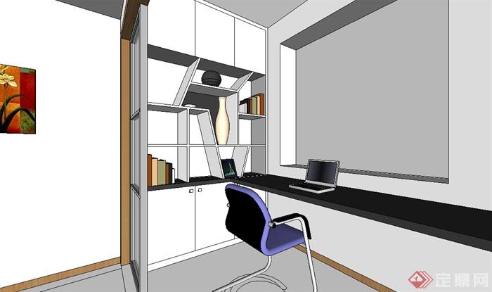 现代风格住宅室内设计SU模型(3)