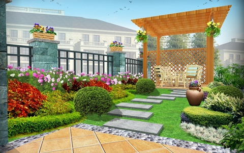 花园挡土墙+庭院改造