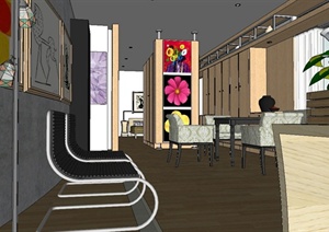 某现代风格办公空间会客厅设计SU(草图大师)模型