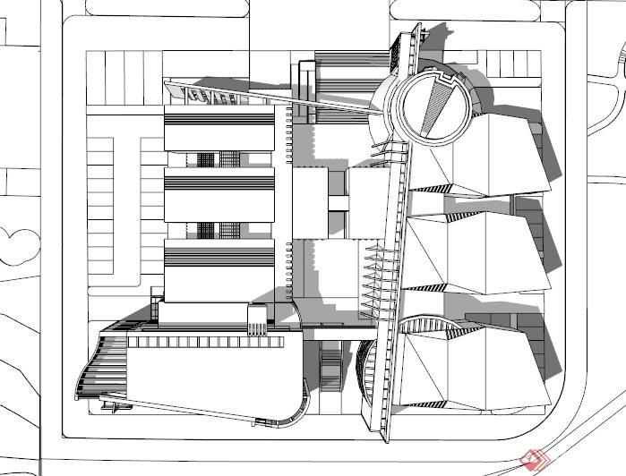 红旗博物馆建筑设计SU模型(2)