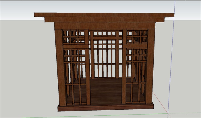 日式木质凉亭su模型