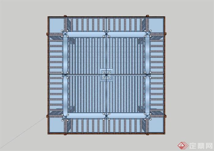 现代简约景观亭设计SU模型(2)