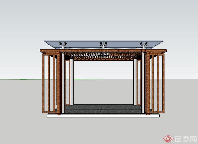 现代简约景观亭设计SU模型(3)