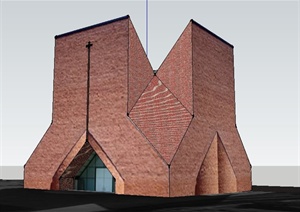 教堂建筑SU(草图大师)模型