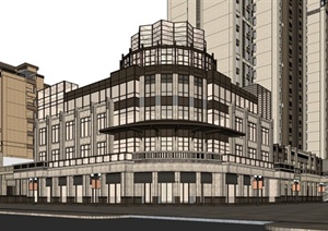新古典商业建筑、商业街建筑SU(草图大师)模型