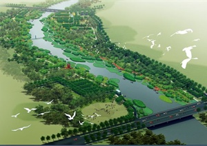 某带状滨河公园景观规划方案