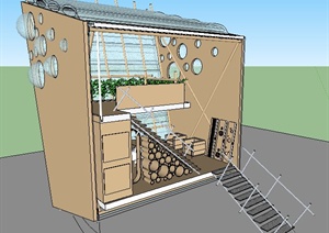 新概念住宅建筑及室内设计SU(草图大师)模型