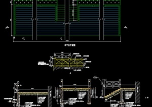 某现代风格木平台设计cad施工图