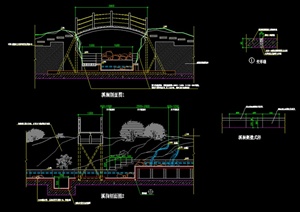 某现代风格溪涧详图设计cad施工图