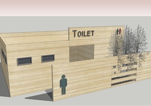 现代简约公厕建筑设计SU(草图大师)模型