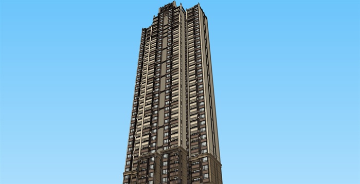 某高层简约新古典住宅楼建筑设计su模型