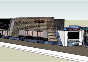 现代多层商业购物广场建筑设计SU(草图大师)模型
