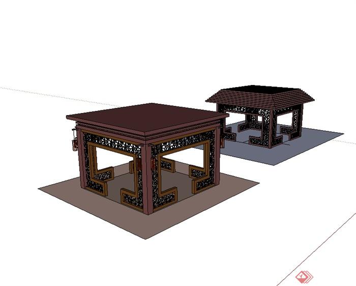 某新古典景观凉亭设计su模型(2)