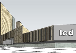现代购物广场综合体建筑设计SU(草图大师)模型