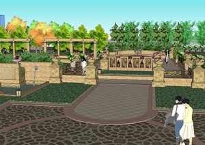 新古典风格庭院景观设计SU(草图大师)模型