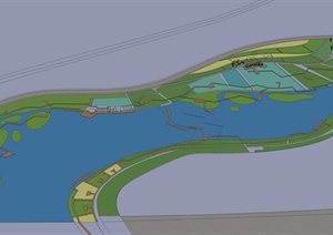 某湖区规划设计SU(草图大师)模型