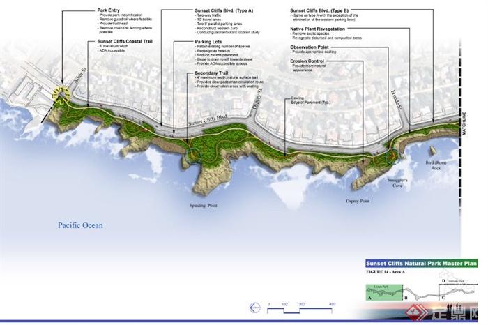某滨海悬崖自然公园总体景观规划方案（134页）(1)